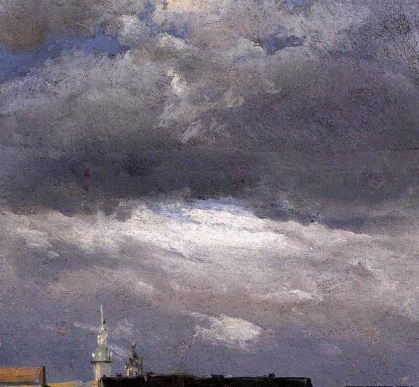 johann christian Claussen Dahl Cloud Study, Thunder Clouds over the Palace Tower at Dresden oil painting image